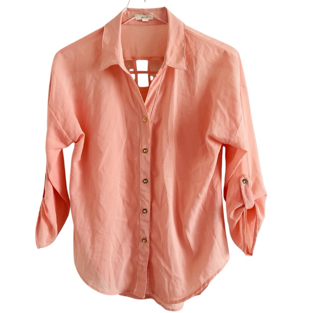 Mine Peach Button-Down Shirt